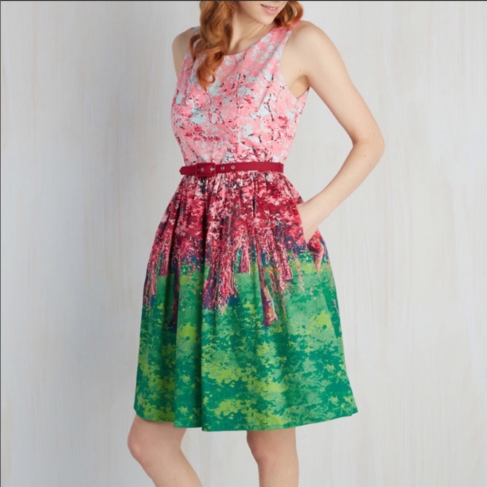 Modcloth dress spring pastel vintage floral print